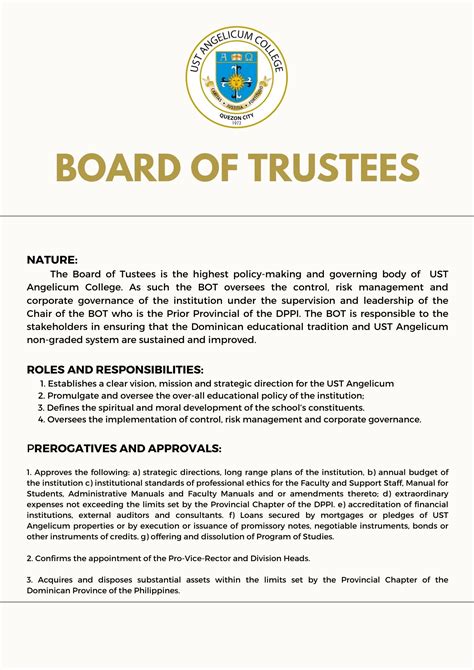 Board Of Trustees Ust Angelicum College