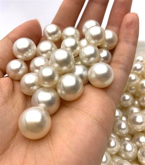 White South Sea Loose Pearls AAA Semi Round 100 Natural Color