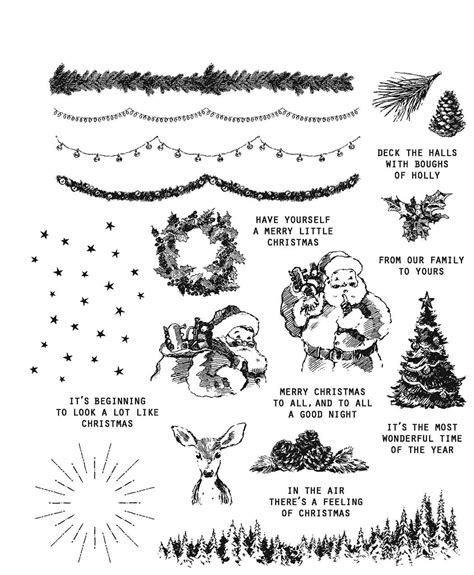 Tim Holtz Cling Stamps 7x85 Darling Christmas 793888446601