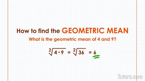 Geometric Mean Video How To Find Formula And Definition