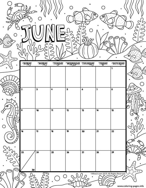 Free Printable June Calendar Calendar Printables Free Templates June