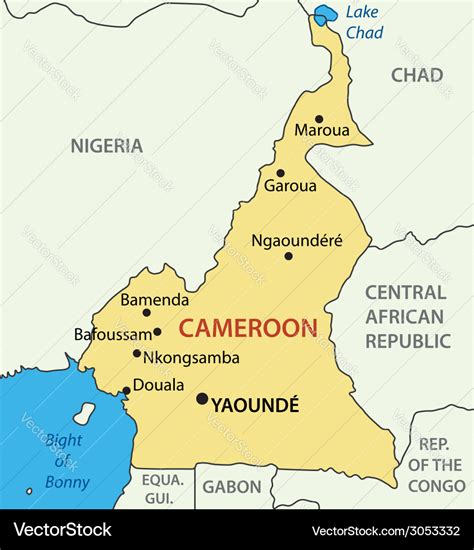 Republic Of Cameroon Map Royalty Free Vector Image
