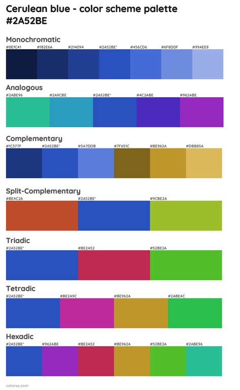 Cerulean Blue Color Palettes And Color Scheme Combinations