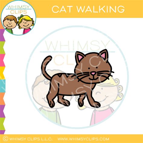 Cute Cat Walking Clip Art Images And Illustrations Whimsy Clips