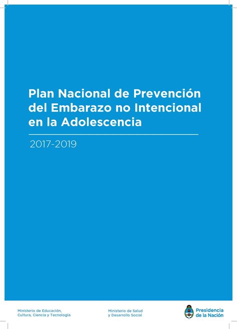Plan Nacional De Prevención Del Embarazo No Intencional En La
