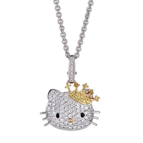 Kimora Lee Simmons Hello Kitty Diamond And Sapphire Necklace In 18kt Gold