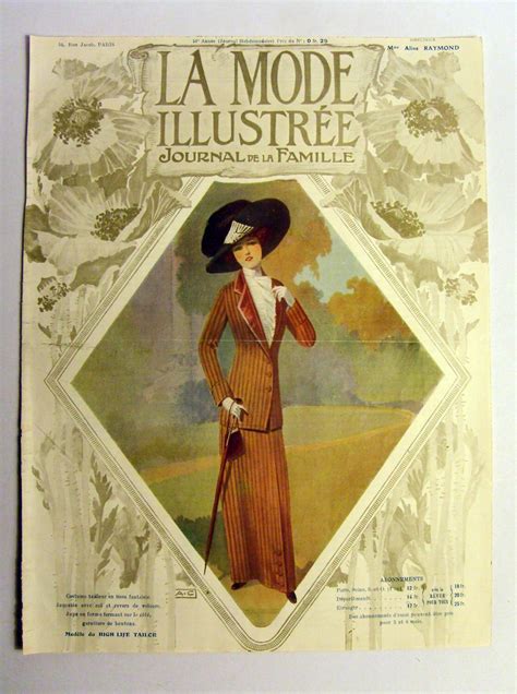 Superb Original Vintage 1910 French Fashion Magazine Cover Etsy