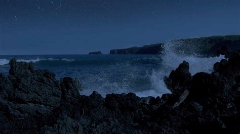 Night Beauty Of The Pacific Ocean Nature Soundscape Proartinc