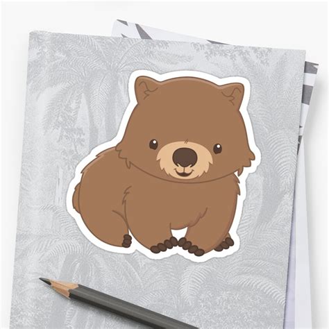 Cute Kawaii Wombat Sticker By Billiekeeses Redbubble