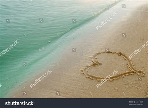 Heart On Beach Sand Stock Photo 13374094 Shutterstock