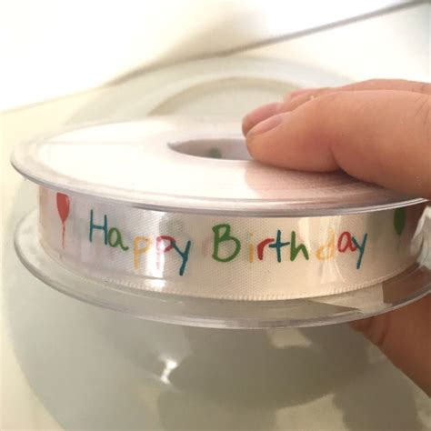 5m Happy Birthday Ribbon Birthday Ribbon Birthday Print Ribbon 15mm