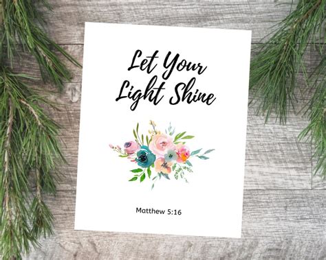 Let Your Light Shine Matthew 516 Bible Quote Wall Etsy