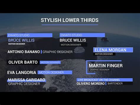 Catch your viewer's attention with awesome, free lower third templates for premiere pro that use creative graphics to get the message across and look fabulous at the same time! Stylish Lower Thirds | After Effects template - YouTube
