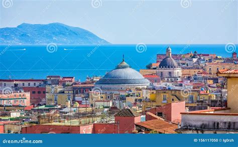 Domes Of Churches And Roofs Of Neighboring Houses In Naples Italy