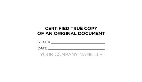 Certified True Copy Custom Stamp With Company Name