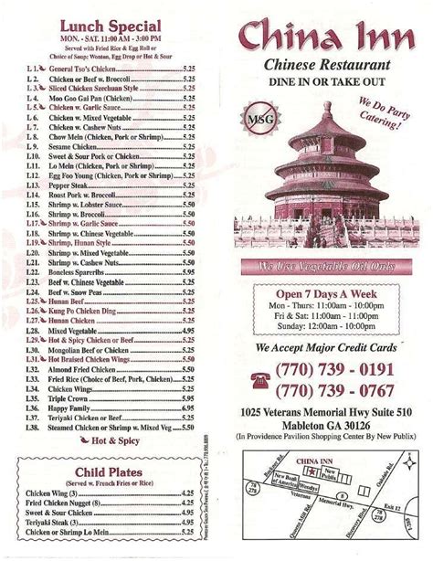 China Inn Menu Menu V Reštaurácii China Inn Mableton Atlanta Urbanspoon Zomato