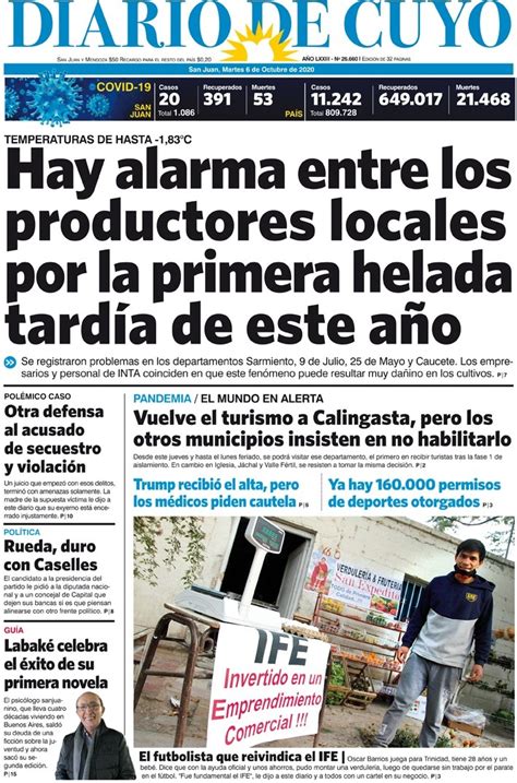 Tapa Edición 6 De Octubre De 2020 Diario De Cuyo Noticias De San