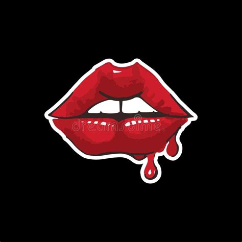 Seamless Background Vector Lips Icon A Woman`s Mouth Red Lipstick Stock Vector