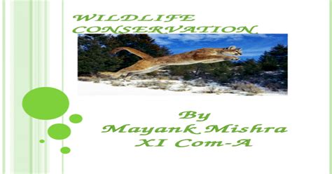 Wildlife Conservation Ppt Powerpoint