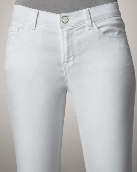 J Brand 811 Mid Rise Skinny Twill Jeans In White Lyst