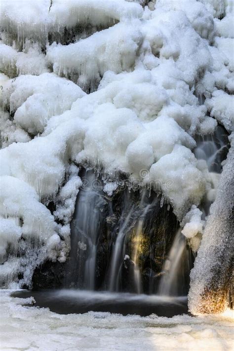 Beautiful Frozen Waterfall In The Winter Stock Photo Image Of Icicles