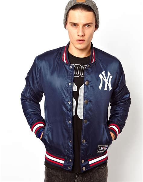 Men's baseball jackets from yesstyle bring a sporty touch to your wardrobe. Majestic Ny Yankees Satin Baseball Jacket in Blue for Men ...