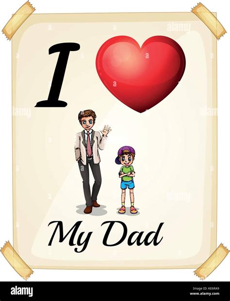 Illustration Of I Love My Dad Sign Stock Vector Art And Illustration