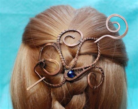 Copper Hair Clip Copper Hair Pin Wire Wrapped Hair Slide Etsy Hair