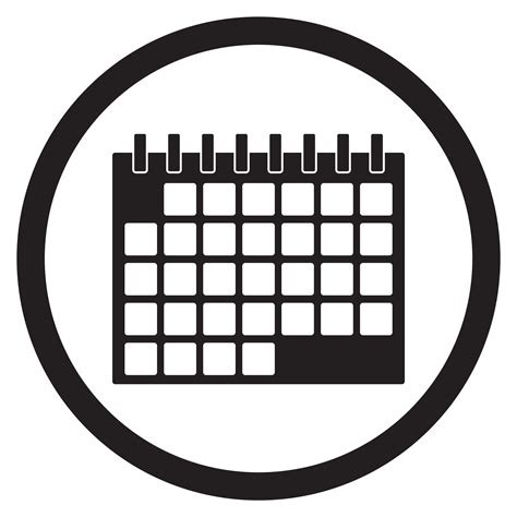 Black And White Calendar Icon Customize And Print