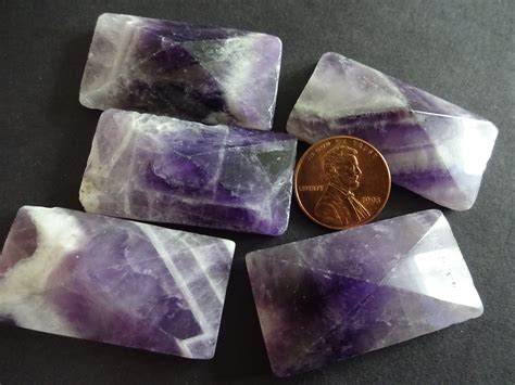 39 43mm Natural Amethyst Faceted Cabochon Dyed Rectangle Cabochon