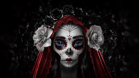 984968 Women Skull Dia De Los Muertos Artwork Mocah Hd Wallpapers