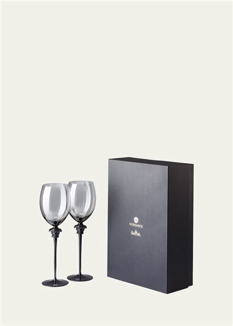 Versace Medusa Lumiere Haze Red Wine Glasses Set Of 2 Bergdorf Goodman