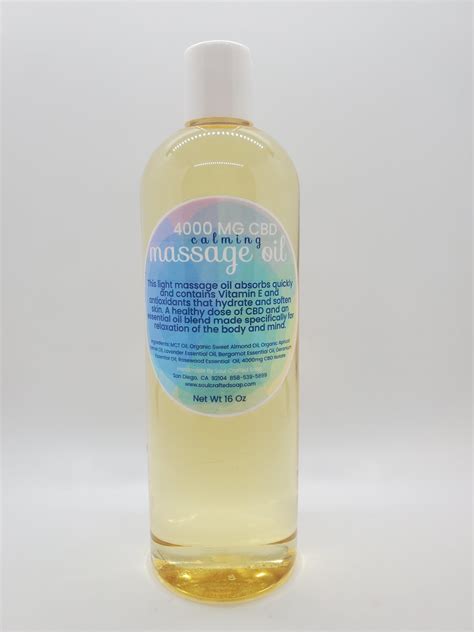4000mg Cbd Calming Massage Oil 16 Oz Soul Crafted Soap