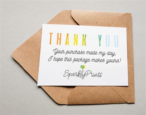 Printable Thank You Business Cards