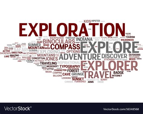 Exploration Word Cloud Concept Royalty Free Vector Image