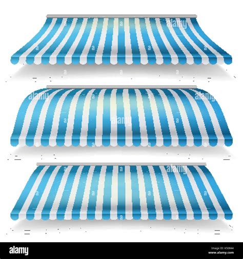 Awnings Vector Set Different Forms Italian Awning Striped For Market