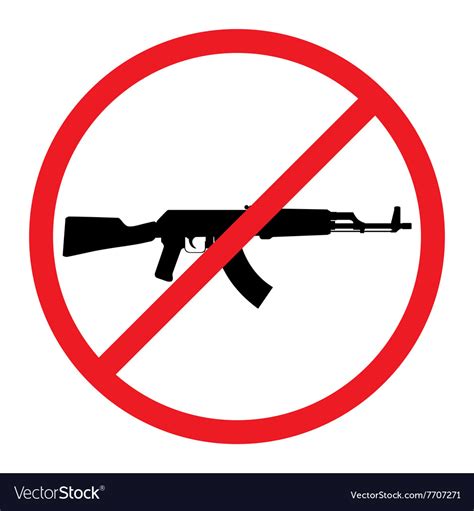 No Guns Allowed Sign Weapons Royalty Free Vector Image
