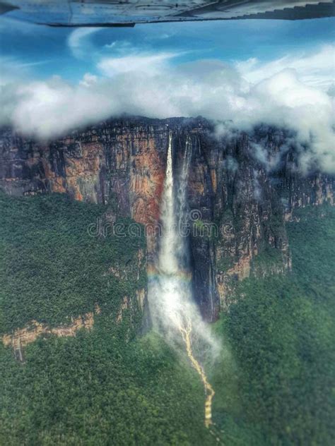 Angel Falls Venezuela As Seen From Above Stock Photo Image Of Rock