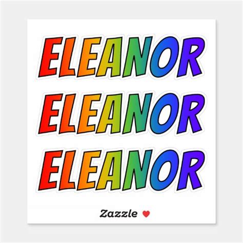 First Name Eleanor W Fun Rainbow Coloring Sticker