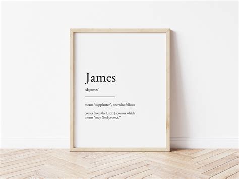 James Name Meaning Print Name Print Wall Art Minimalist Etsy