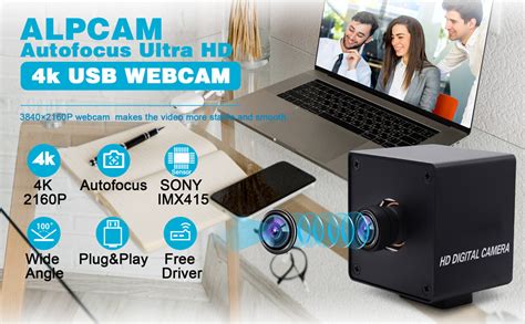 Elp 4k Autofocus Webcam Mjpeg 30fps 3840x2160 Cmos Sony Imx415 High