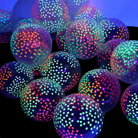 Buy 50 Pieces Neon Glow Balloons Blacklight Reactive Fluorescent Mini