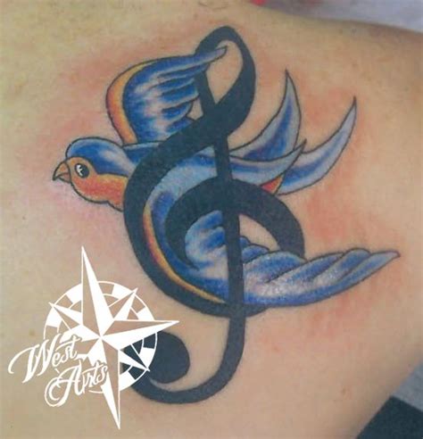 Songbird Tattoo Bird Tattoo Music Tattoo Sparrow Tattoo Swallow