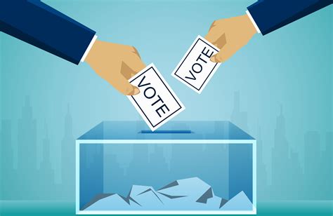 Vote main tenant le concept d élection politique 680173 Art vectoriel