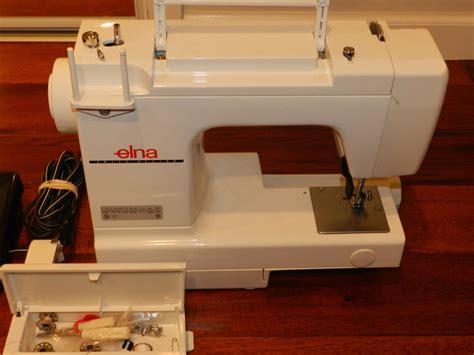 Elna 1010 Sewing Machine W Foot Pedal Accessories Tested Works