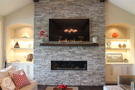 30 Fireplace With Stone Wall