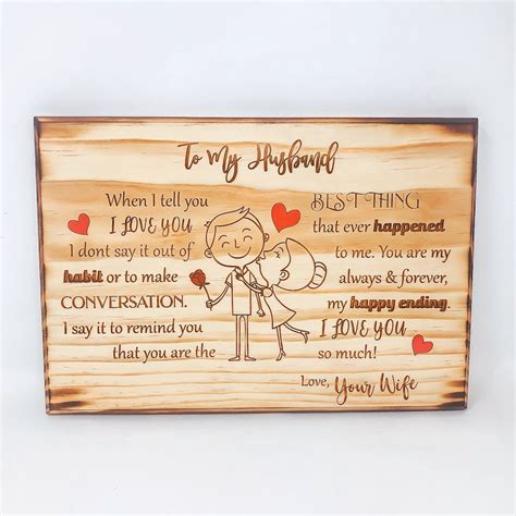 Personalized To My Husband Plaque Husband T Anniversary Etsy