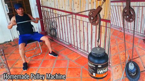 How To Make Homemade Pulley Machine For Gympulldown At Home Youtube