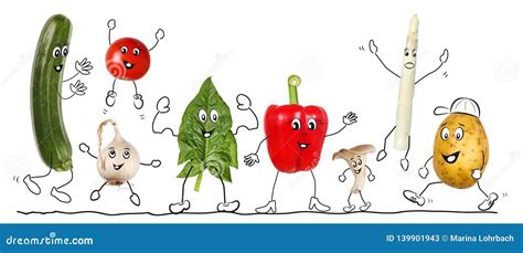 Biologic Vegetable Comic 2 Isolated Stock Illustration Illustration
