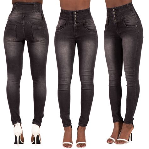 Women High Waisted Denim Skinny Jeans Ladies Stretch Pants Size 8 22 Ebay